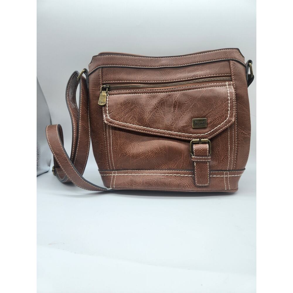 B.O.C. Born Concept Crossbody Shoulder Handbag Purse Brown Faux Leather